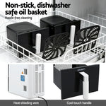Non-stick dishwasher safe oil baskets with cool-touch handle and heat-shielding vent