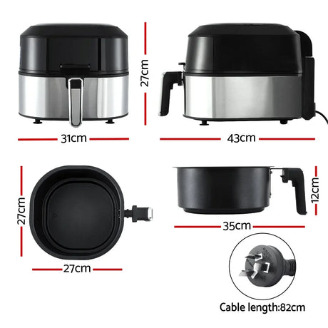 Devanti 5.5L Air Fryer & Grill LCD Fryers 1500W - Flea Market