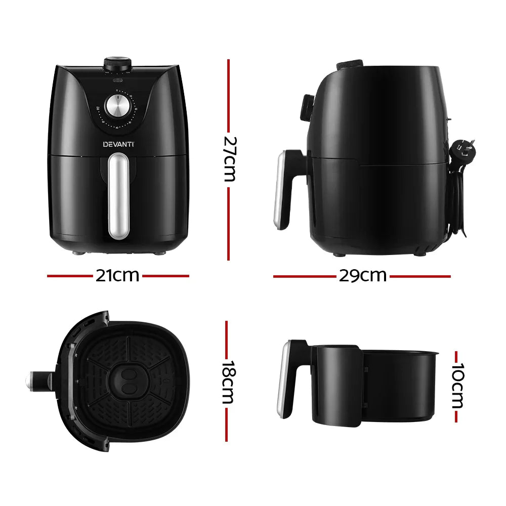 Devanti Air Fryer 2.5L Knob Fryers - Flea Market