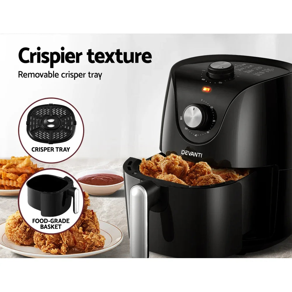 Devanti Air Fryer 2.5L Knob Fryers - Flea Market