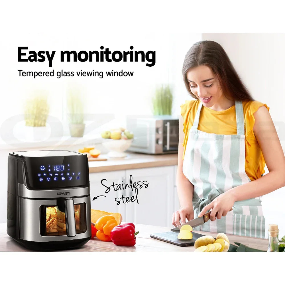 Devanti Air Fryer 6.5L LCD Fryers Clear Window - Flea Market