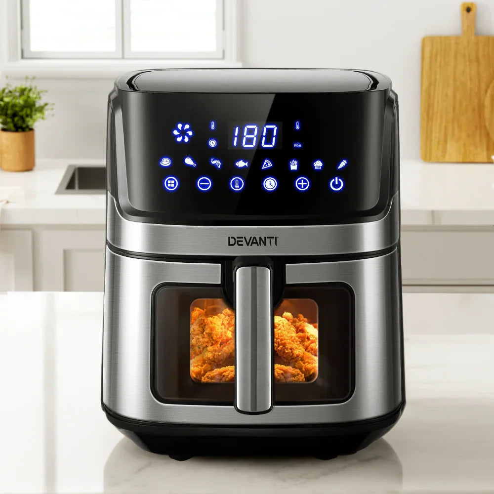 Devanti Air Fryer 6.5L LCD Fryers Clear Window - Flea Market