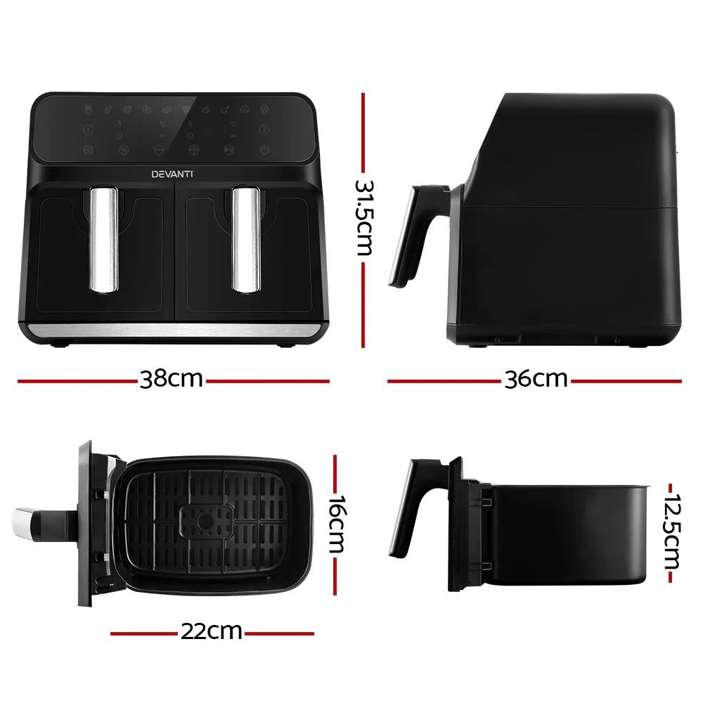 Devanti Air Fryer 8L Dual Zone Fryers - Flea Market