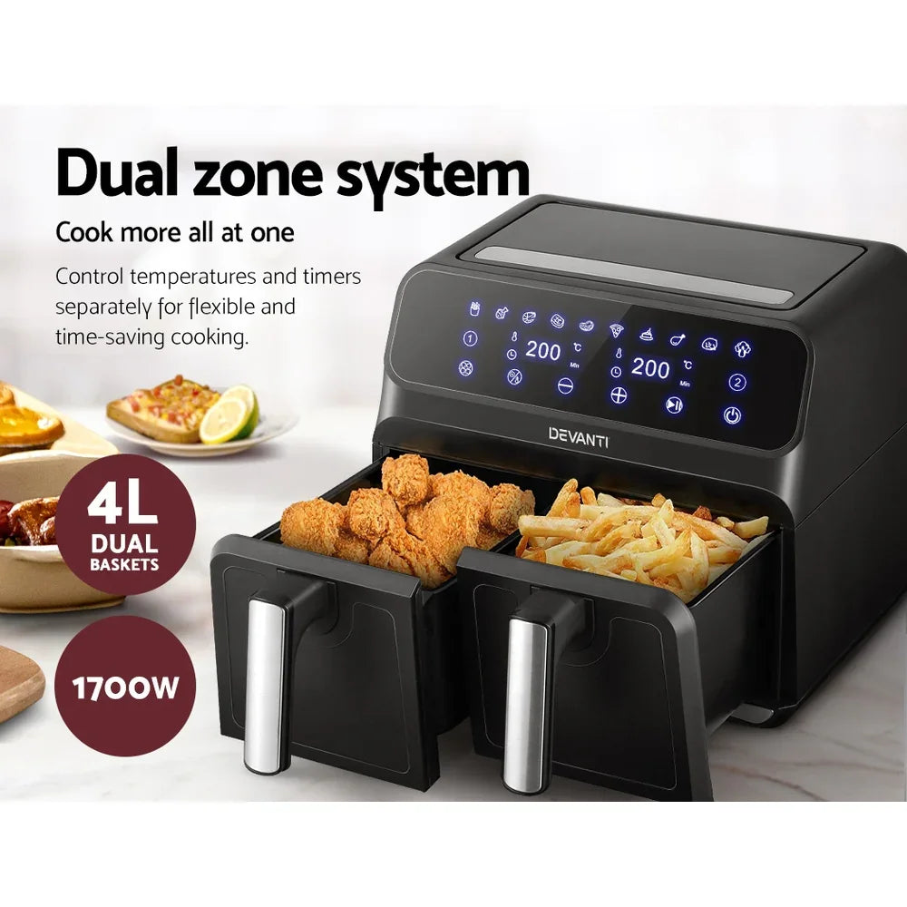 Devanti Air Fryer 8L Dual Zone Fryers - Flea Market