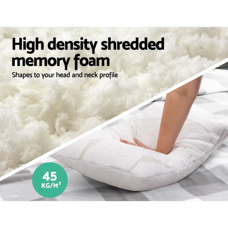 Giselle Bedding Memory Foam Pillow Bamboo Twin Pack - Flea Market