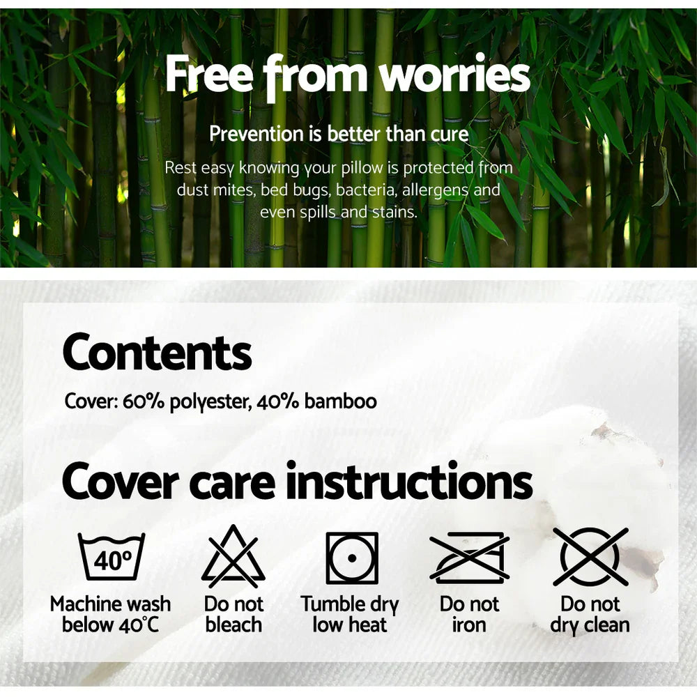 Giselle Bedding Memory Foam Pillow Bamboo Twin Pack - Flea Market