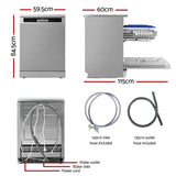 Devanti 60cm 14 Place Freestanding Dishwasher - Silver