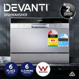 Devanti 6 Place Benchtop Dishwasher - Silver