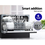 Devanti 6 Place Benchtop Dishwasher - Black