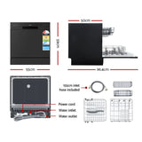 Devanti 8 Place Benchtop Dishwasher - Black