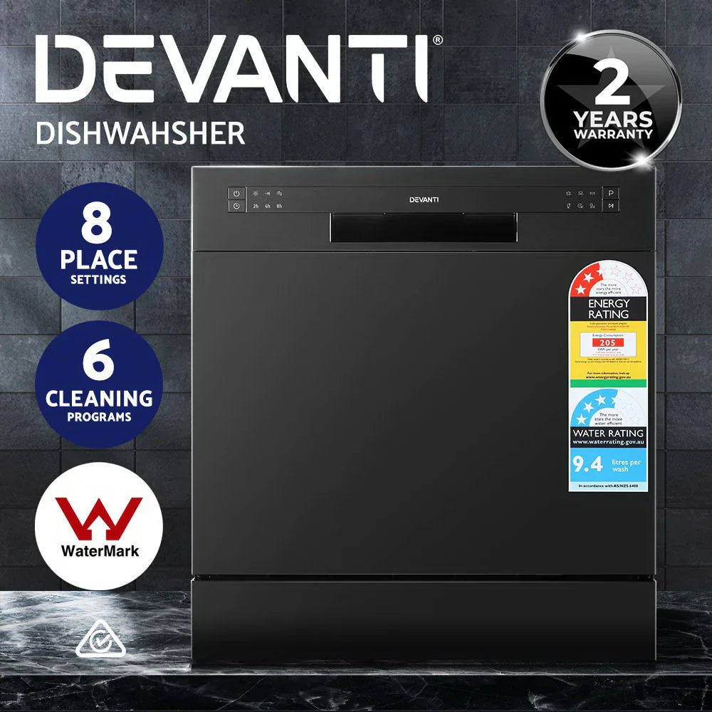 Devanti 8 Place Benchtop Dishwasher - Black