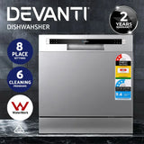 Devanti 8 Place Benchtop Dishwasher - Silver