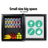 Devanti 46L Bar Fridge Glass Door - Black