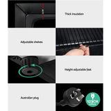 Devanti 46L Bar Fridge Glass Door - Black