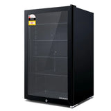 Devanti 98L Bar Fridge Glass Door with Freezer - Black