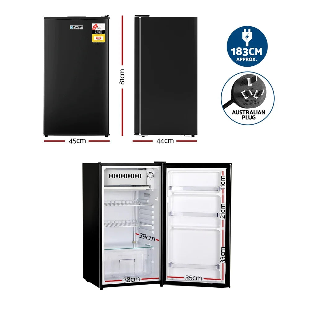 Devanti 95L Bar Fridge - Black