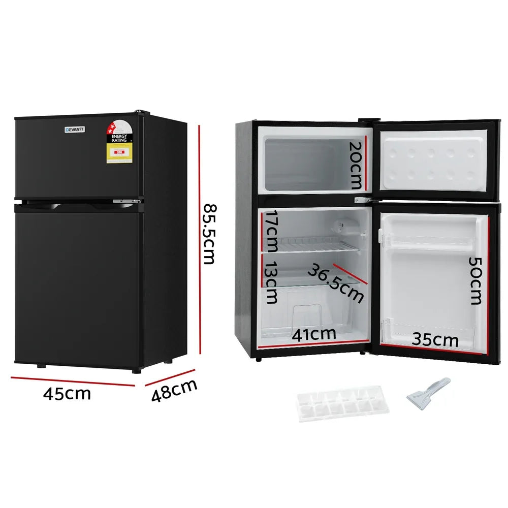 Devanti 85L Bar Fridge with Freezer - Black