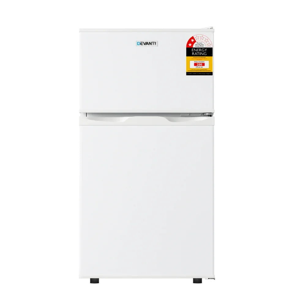 Devanti 85L Bar Fridge with Freezer - White