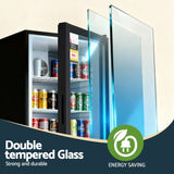 Devanti 105L Bar Fridge Glass Door - Black