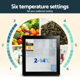 Devanti 40L Bar Fridge Glass Door - Black