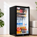 Devanti 78L Bar Fridge Glass Door - Black