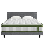 King Bed Frame & Hybrid Mattress Bundle Grey - Artiss with Headboard