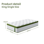 King Single Bed Frame & Hybrid Mattress Bundle White - Artiss Boucle