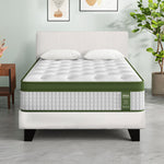 Single Bed Frame & Hybrid Mattress Bundle White - Artiss with Headboard