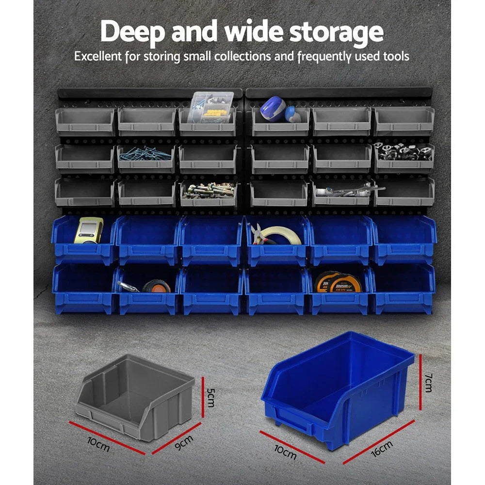 Giantz 30 Storage Bin Rack Wall Mounted - Flea Market