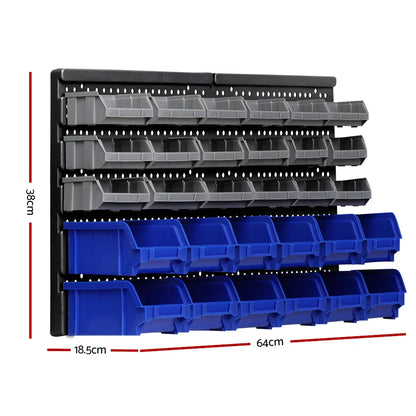 Giantz 60 Storage Bin Rack Wall Mounted - Flea Market