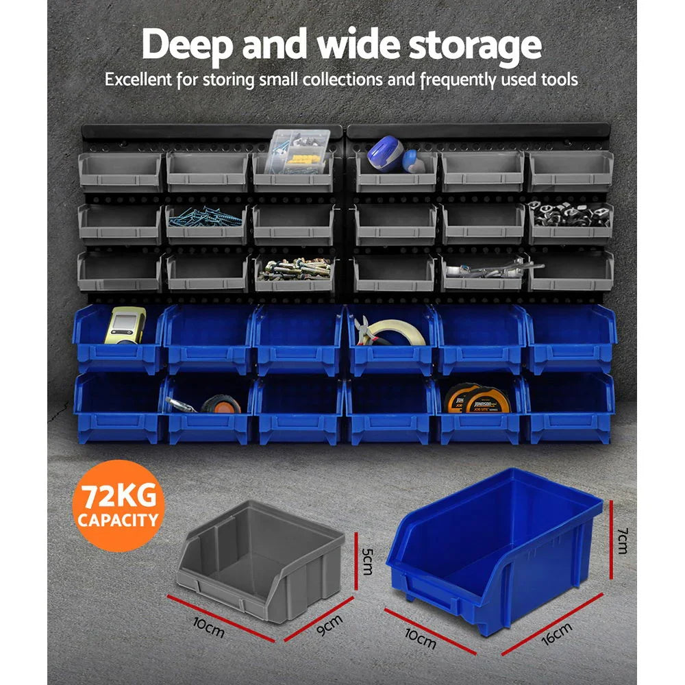 Giantz 60 Storage Bin Rack Wall Mounted - Flea Market