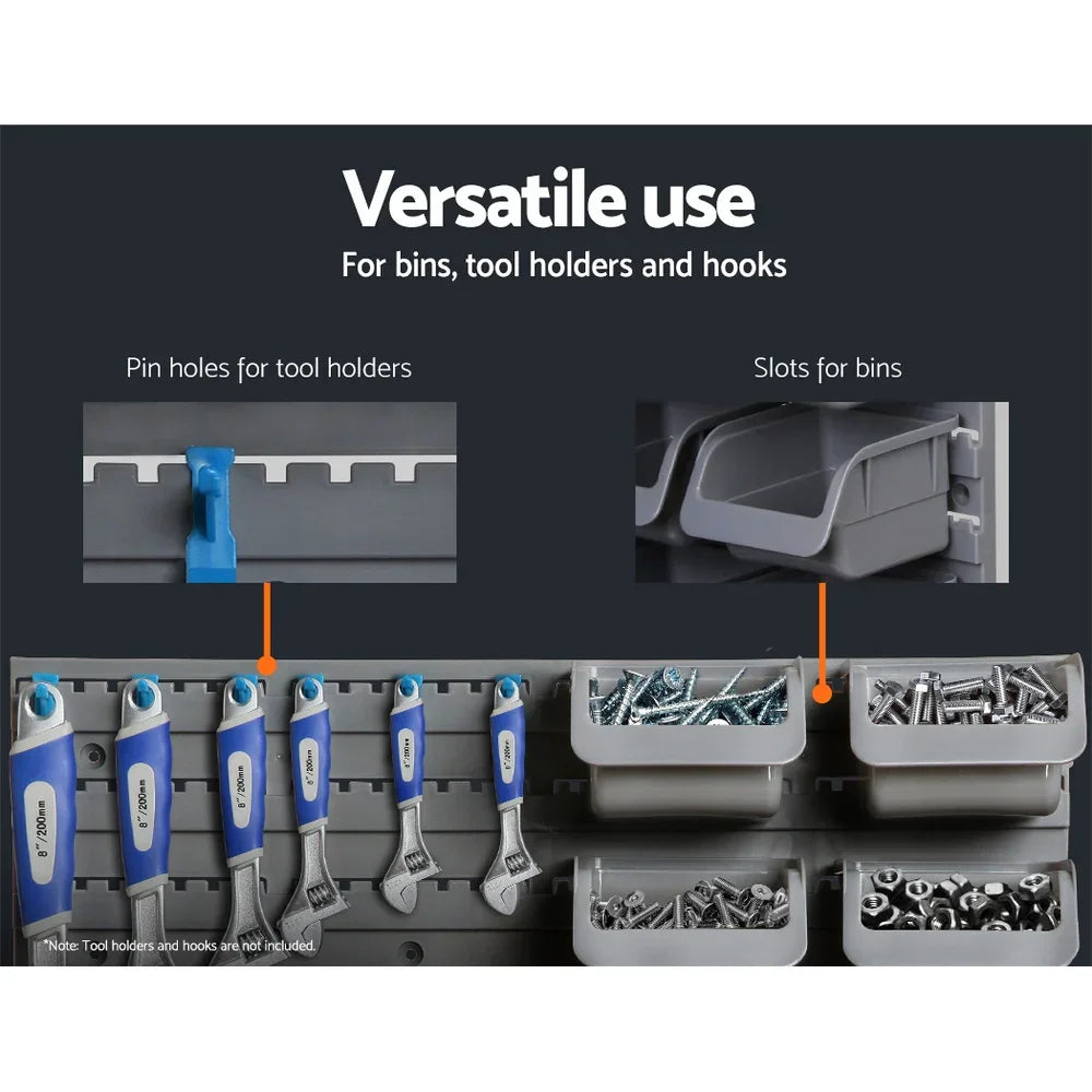 Giantz 48 Storage Bin Rack Wall Mounted Steel Board - Flea Market