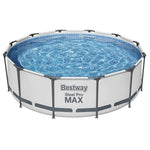 Bestway Steel Pro MAX above ground round swimming pool with steel frame and blue water