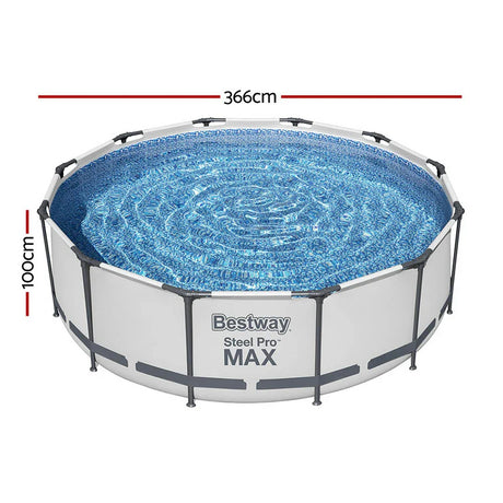 Bestway Steel Pro MAX round above ground swimming pool 366cm diameter 100cm height