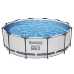Bestway Steel Pro MAX round above ground swimming pool filled with clear water