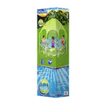 Bestway outdoor kids pool with green canopy play tent and splash features on grass
