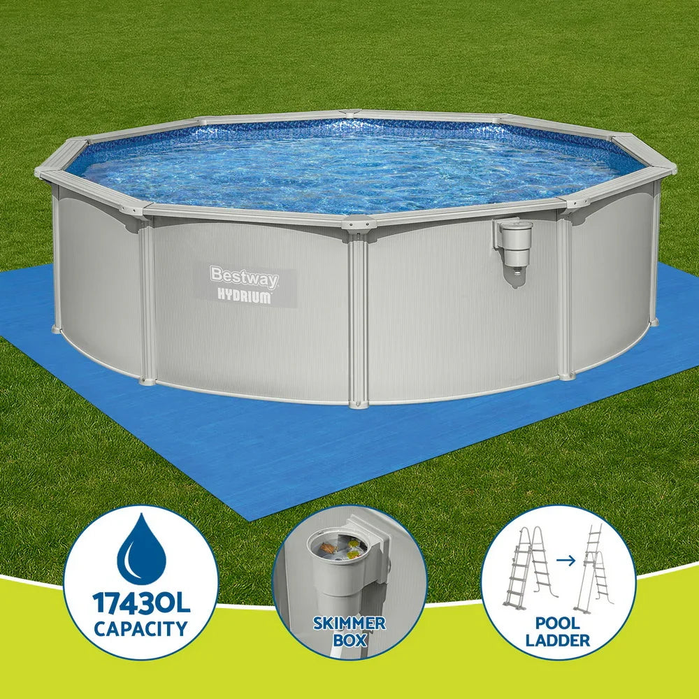Bestway Swimming Pool 457cm Steel Frame Round Pool Complete Set with Filter & Ladder 17430L