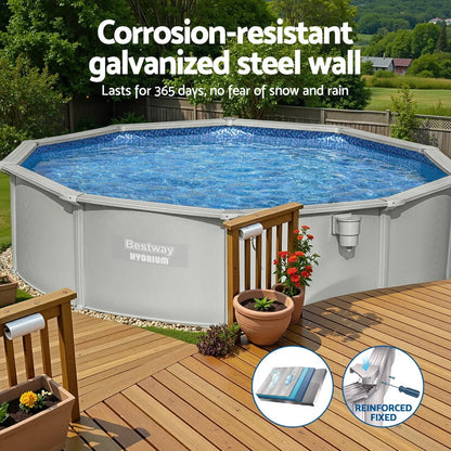 Bestway Swimming Pool 457cm Steel Frame Round Pool Complete Set with Filter & Ladder 17430L