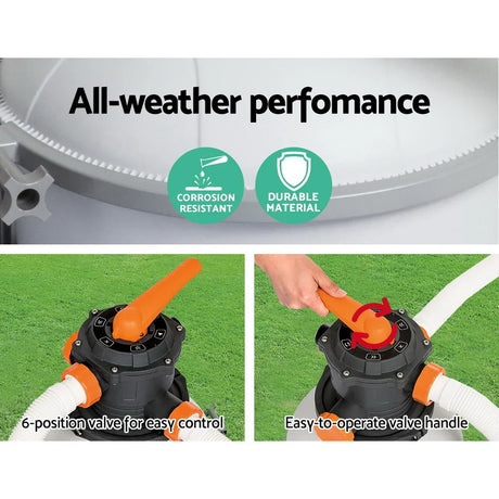 All-weather performance valve with corrosion-resistant, durable material, 6-position control, and easy-to-operate handle