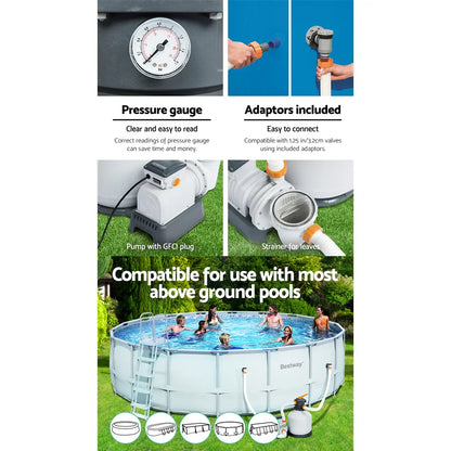 Bestway Pool Pump Sand Filter 3000GPH 11355L/H Pools Flowclear™ Filters