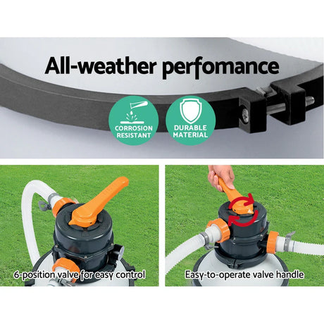 All-weather corrosion-resistant durable valve with 6-position control and easy-to-operate handle