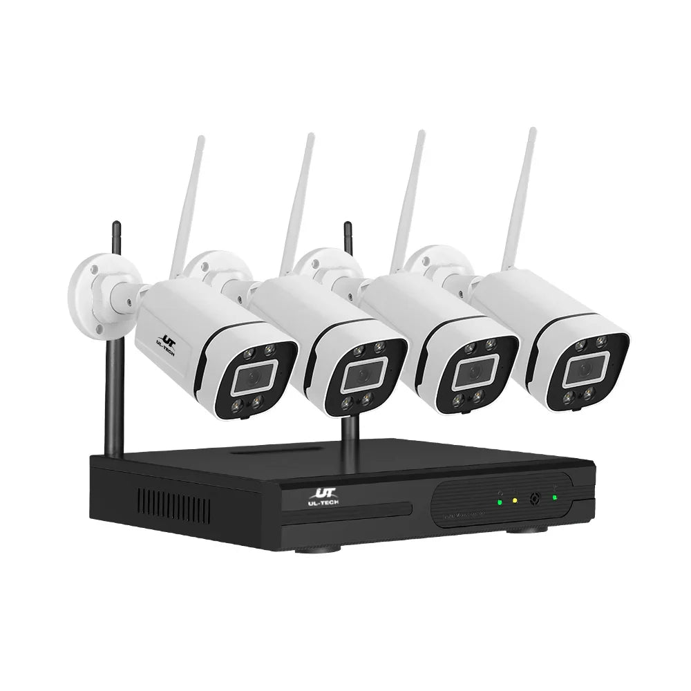 UL-tech Wireless CCTV System 8CH NVR 3MP 4 Square Cameras
