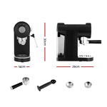 Devanti 20 Bar Coffee Machine Espresso Maker Black Cafe Barista Home