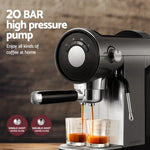 Devanti 20 Bar Coffee Machine Espresso Maker Cafe Barista Home