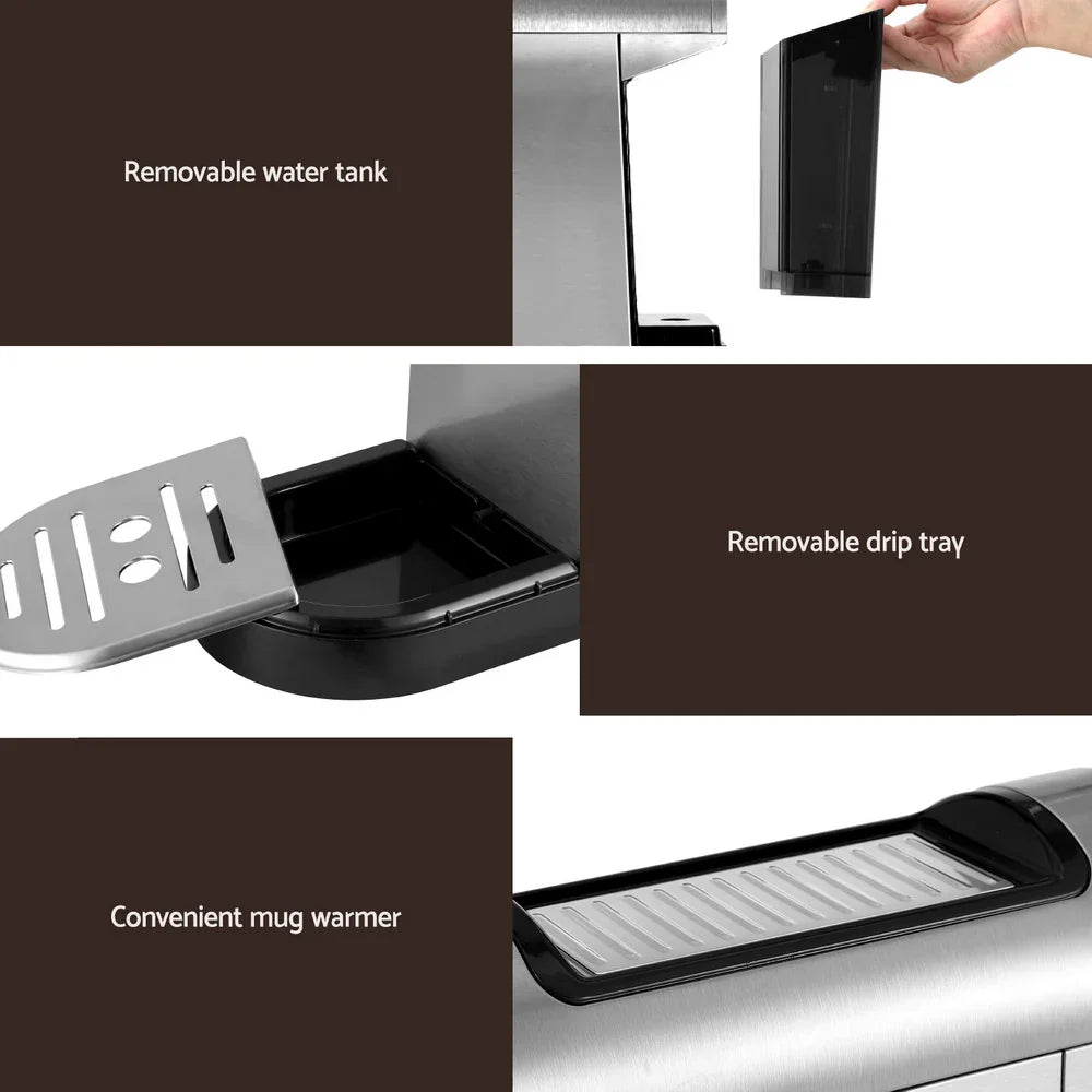 Devanti 20 Bar Coffee Machine Espresso Maker Cafe Barista Home