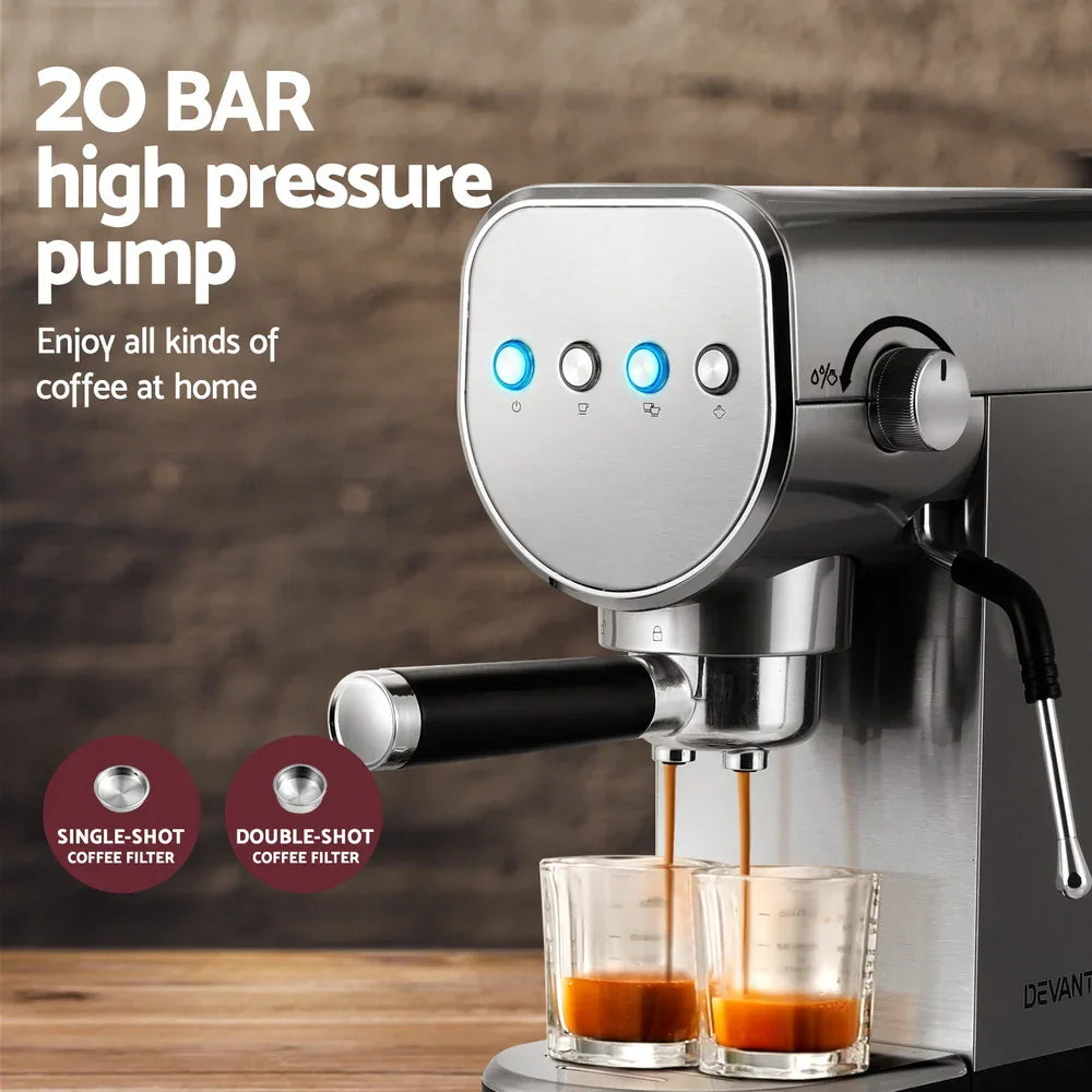 Devanti 20 Bar Coffee Machine Espresso Maker Professional Barista Home