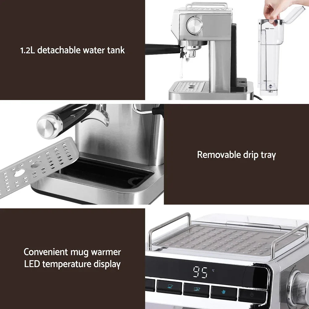 Devanti 20 Bar Coffee Machine Espresso Cafe Maker Professional Barista