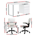 Artiss Computer Desk Executive Office Chairs Sets White - Flea Market