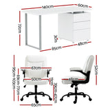 Artiss Computer Desk Executive Office Chairs Sets White - Flea Market