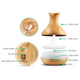 Devanti 400ml Ultrasonic Aroma Diffuser - Light Wood Aromatherapy Humidifier with LED
